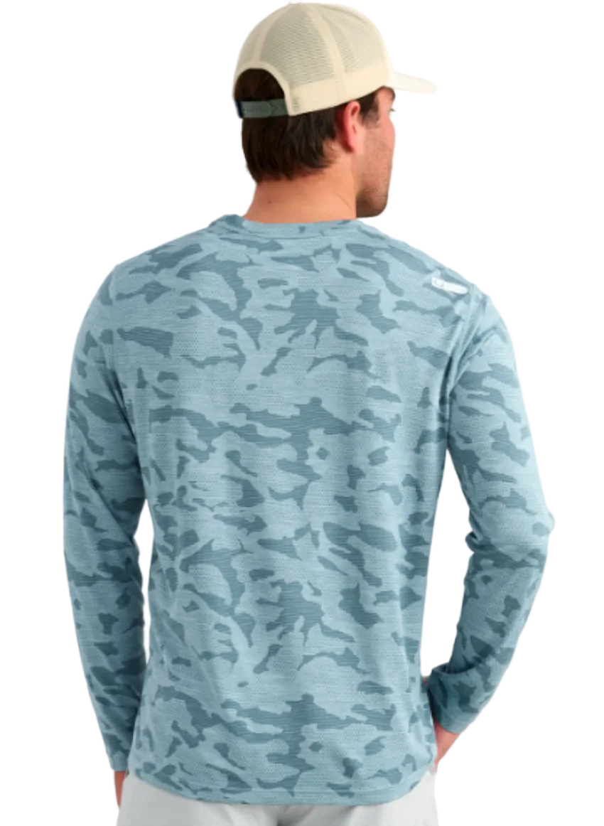 Huk Men's Andros LS Crew Stormy Blue