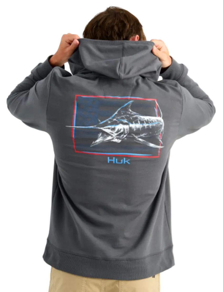 Huk Men's Edisto KC Americana Terry Hoodie Dark Shadow