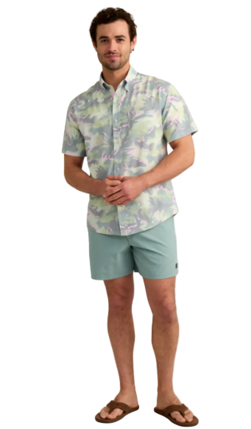Huk Men's Kona Printed SS Shirt Silver Blue