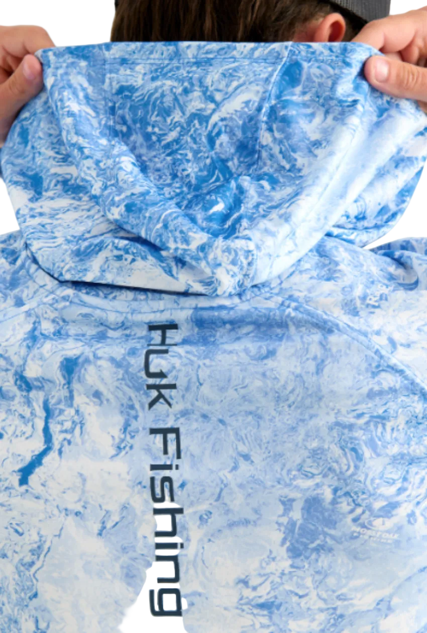 Huk Men's Pursuit Mossy Oak LS Hoodie Regatta