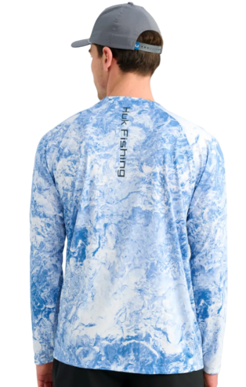 Huk Men's Pursuit Mossy Oak LS Shirt Regatta