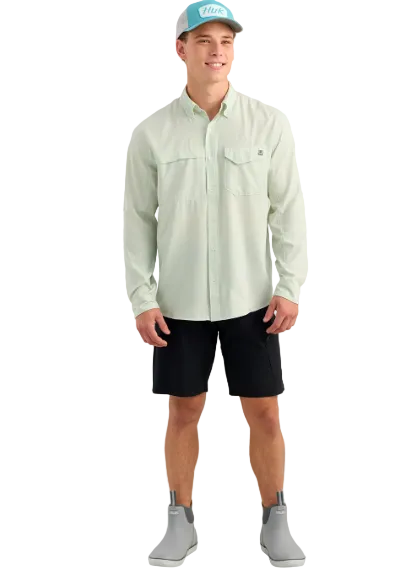 Huk Men's TidePoint LS Shirt Pale Algae