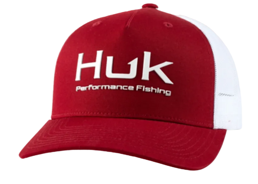Huk Performance Fishing Trucker Hat Scarlet Blaze