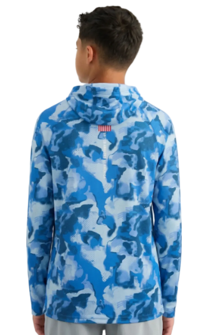 Huk Youth's Hoodie Airweight USA Printed Set Sail