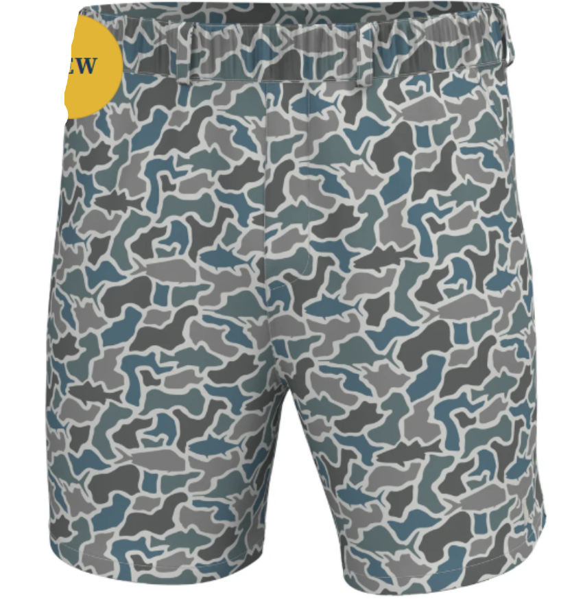 Local Boy Men's Volley Shorts Fish Camo