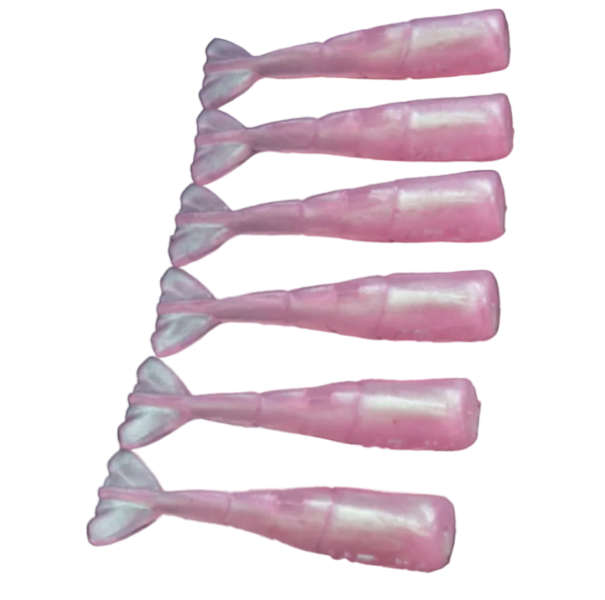 NLBN 3" 6pk Shrimp Tail No Dinks on Pink