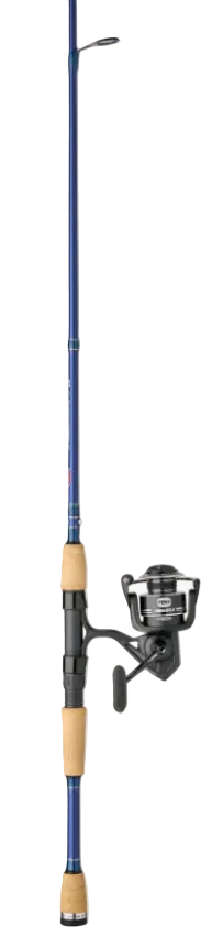 7' medium light spinning rod combo Penn Pursuit V LE 2500 rigid composite body and Shimano Plays 1000 Electric Color:Stealth Midnight VK Musky Lures 8.5