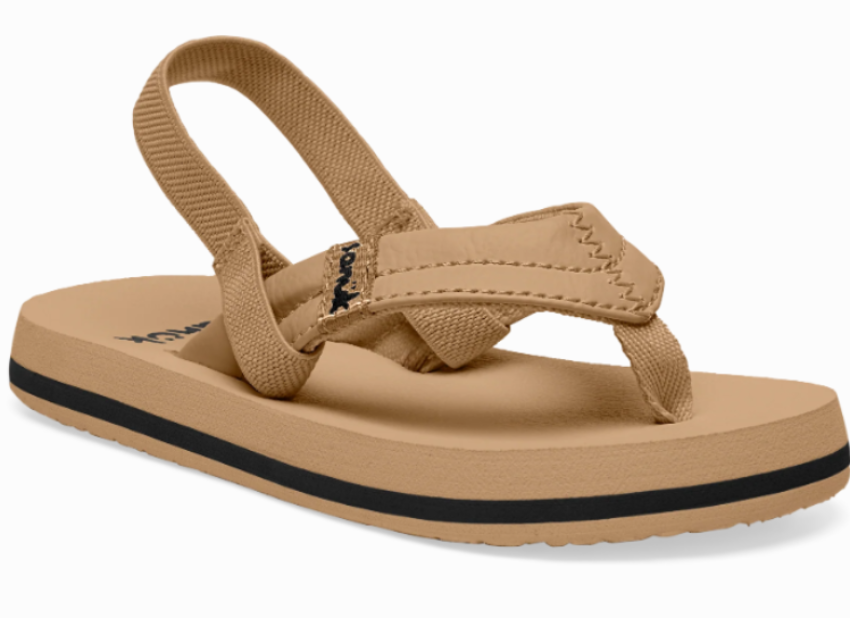 Sanuk Toddler Girl's T Wavy Flip Flop Tan