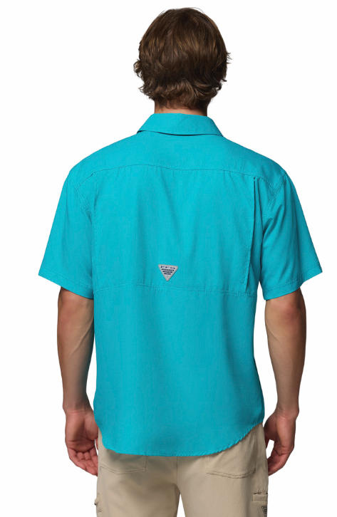 Columbia Men's PFG Backwater Woven SS Shirt Ocean Teal