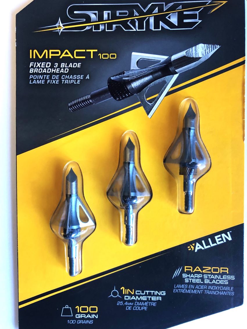 Allen Stryke Impact 3 Blade Broadhead 100gr 1in 3pk