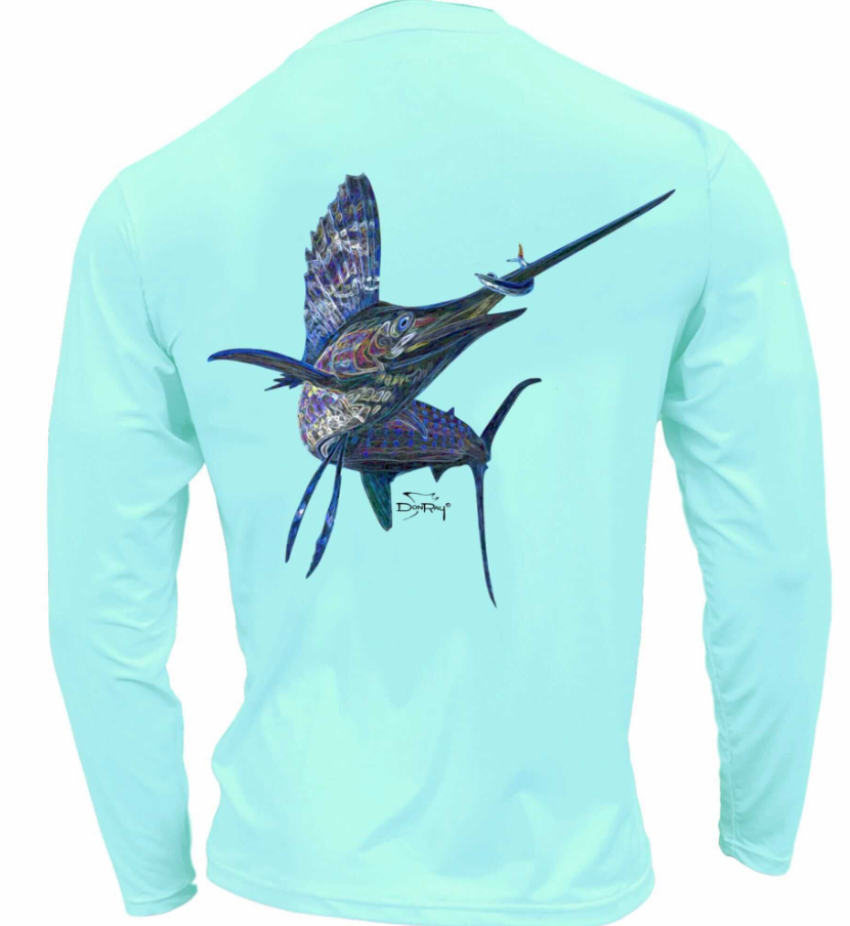 Tormenter Ocean Men's Basix LS Electrified Sailfish Shirt Seafoam