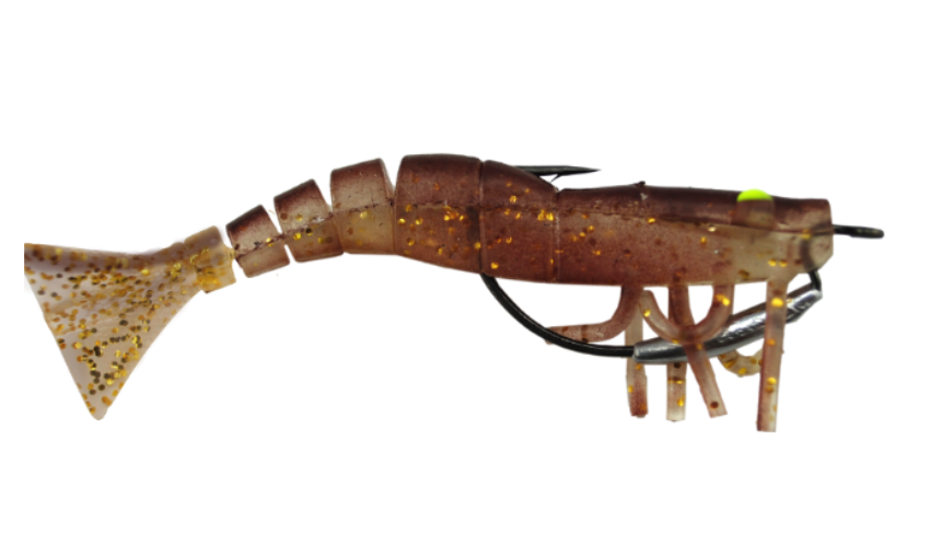 Vudu Weedless Shrimp Natural Brown 3 1/2" 2pk