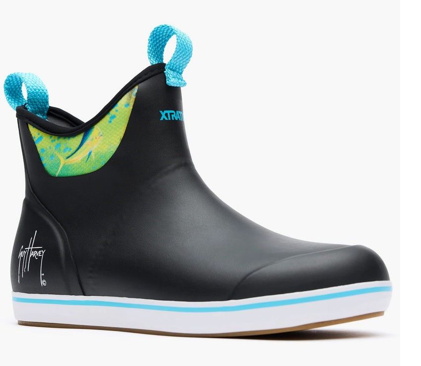 XTRATUF Men's Ankle Deck Boot Guy Harvey Black