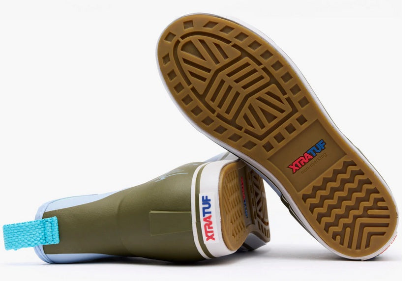 XTRATUF Women's Ankle Deck Boot Guy Harvey (Sky Blue Marlin)