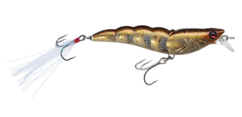 YO-ZURI Crystal 3D Shrimp 3*1/2" New Penny Gold Flake