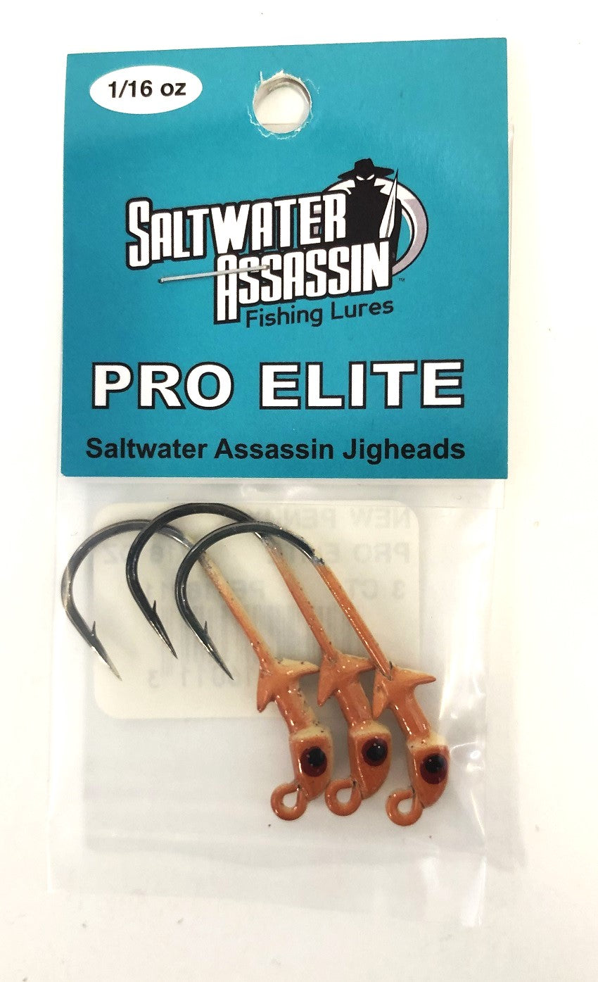 SaltWater Assassin Pro Elite Jigheads New Penny 1/16oz 3pk