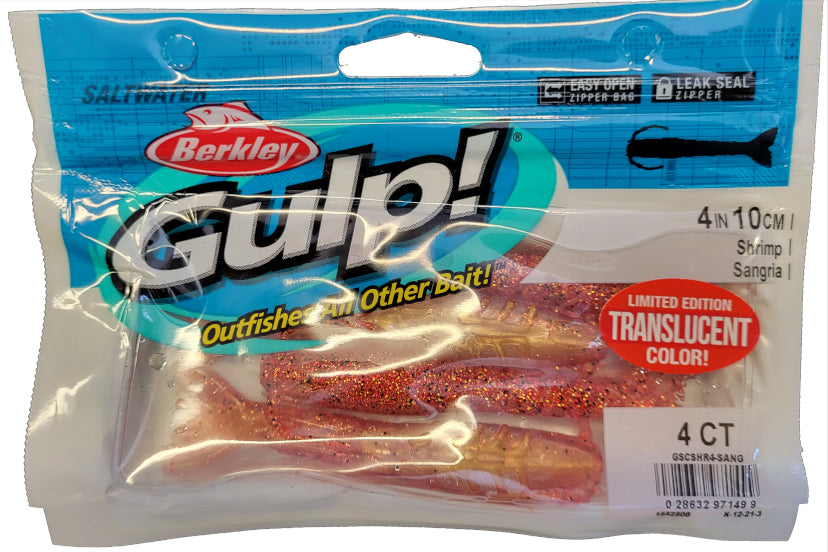 Berkley Gulp! Translucent Shrimp Sangria 4 4pk