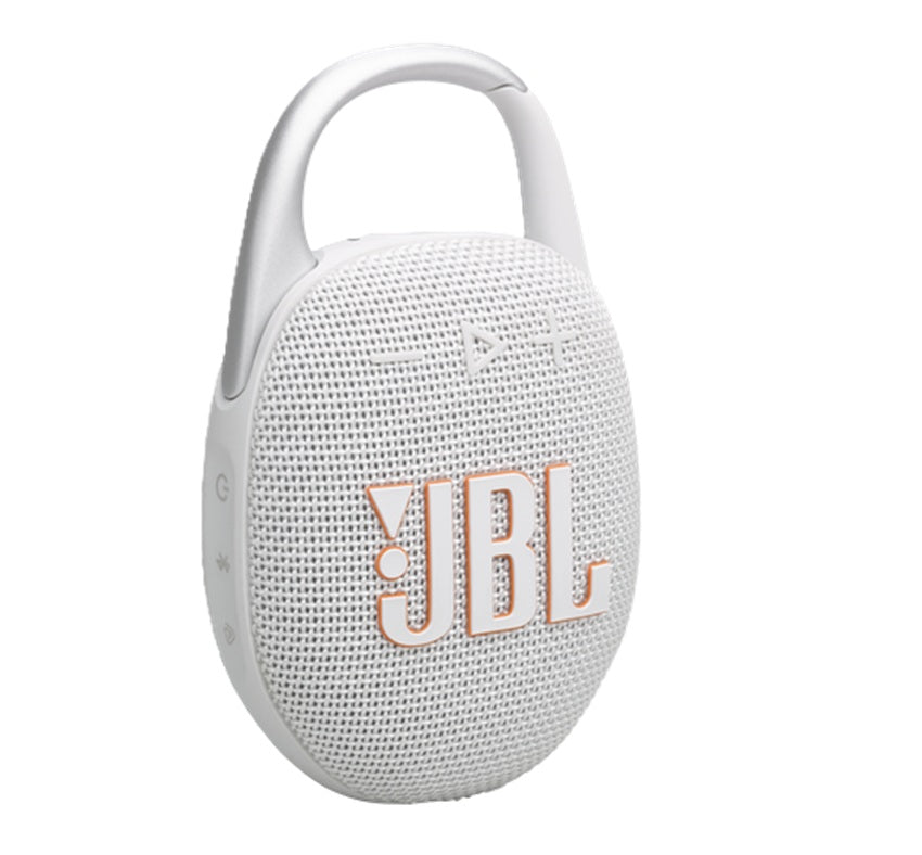 JBL Clip5 Portable Waterproof Bluetooth Speaker (White)