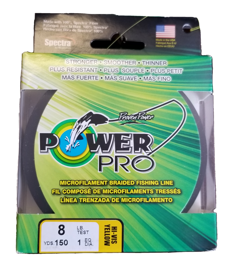 high vis braided fishing line Power Pro Spectra Braided Line - Hi Vis Yellow