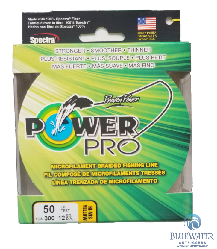 50 lb test braided fishing line Power Pro Hi-Vis Yellow 50 lb 300 yds Braided Fishing Line