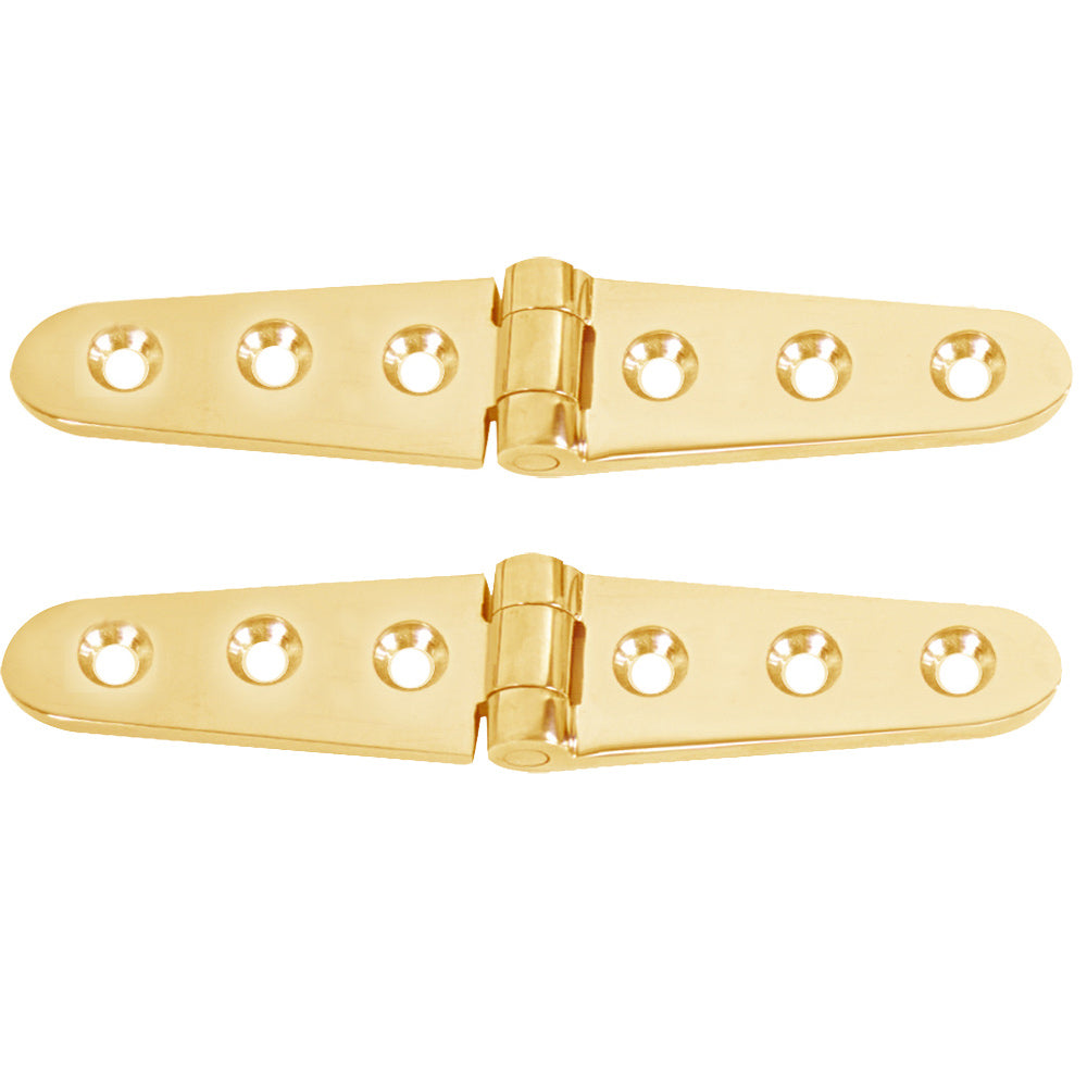 Whitecap Strap Hinge Polished Brass 6 x 118 Pair
