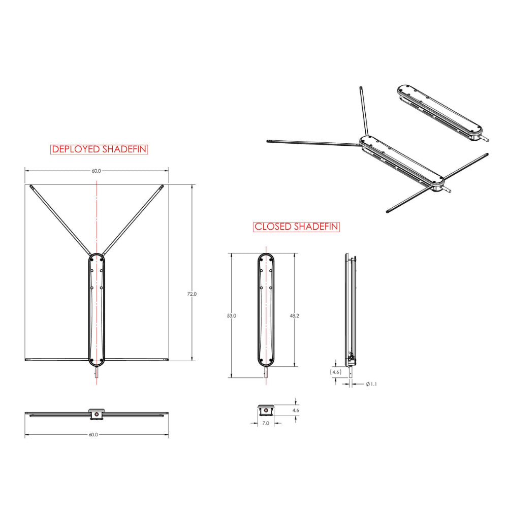 TACO ShadeFin wWhite Fabric Case Fixed Rod Holder Mount Kit