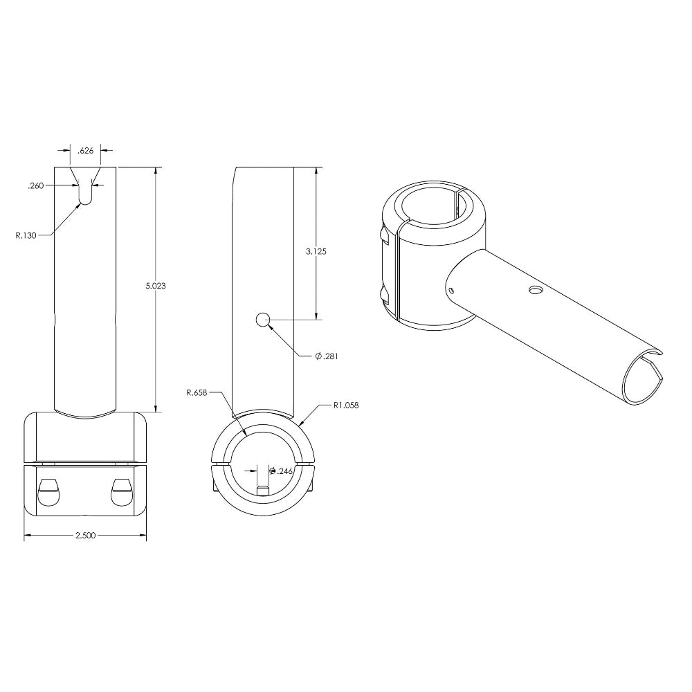 TACO ShadeFin Fixed ClampOn Mount T