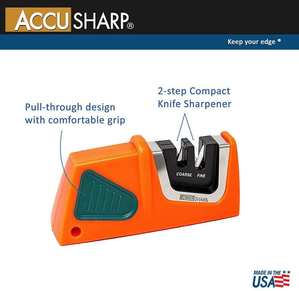 AccuSharp Compact Pull-Through Knife Sharpener Orange 0083TRAY