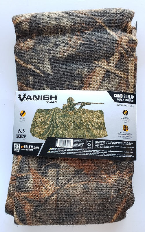Allen Vanish Camo Burlap 12ft x 54in Realtree Max-5