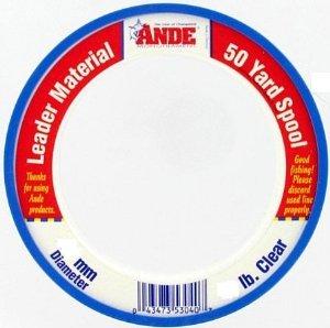 Ande Mono Leader Material Wrist Spool Clear 50 yds 20-100lb