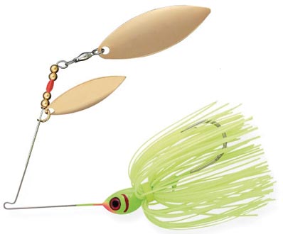 Booyah Double Willow Spinbait 3/8 oz Chartreuse