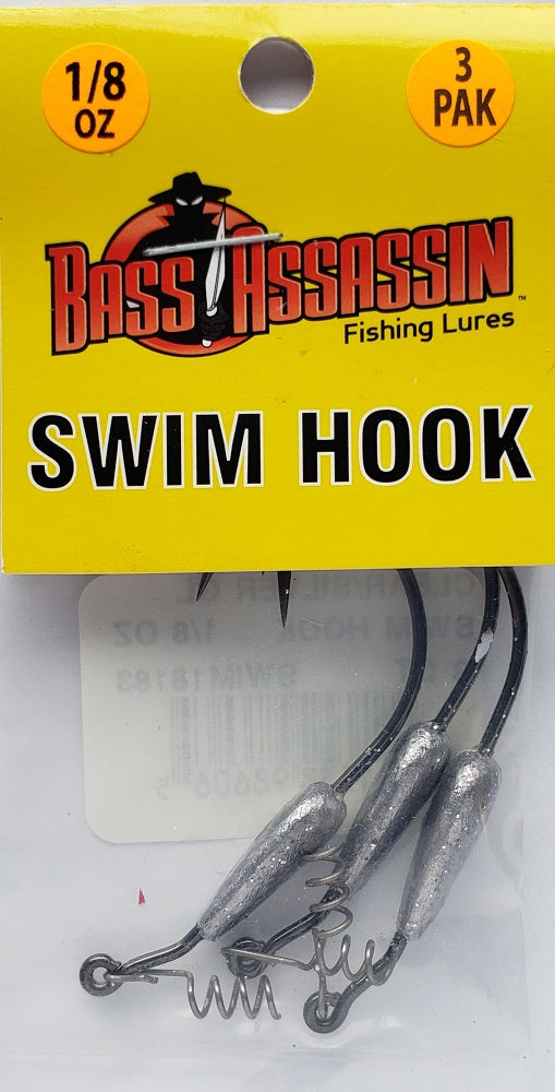 Bass Assassin Swim Hook Clear/Silver 1/8oz 3/0