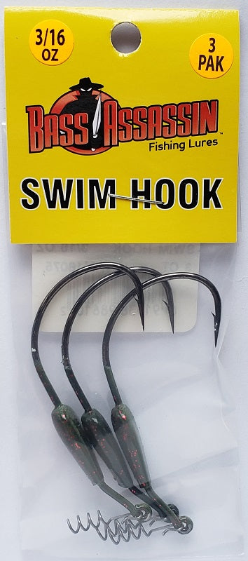 Bass Assassin Watermelon/Red Swim Hook 3/16oz 5/0