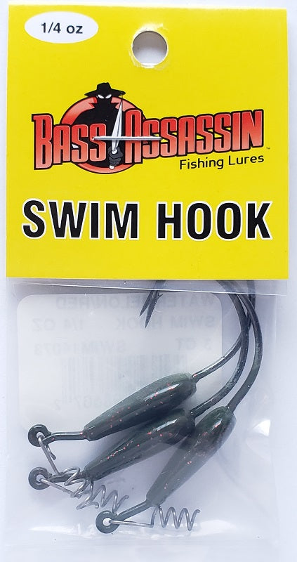 Bass Assassin Watermelon/Red Swim Hook 1/4oz 3/0