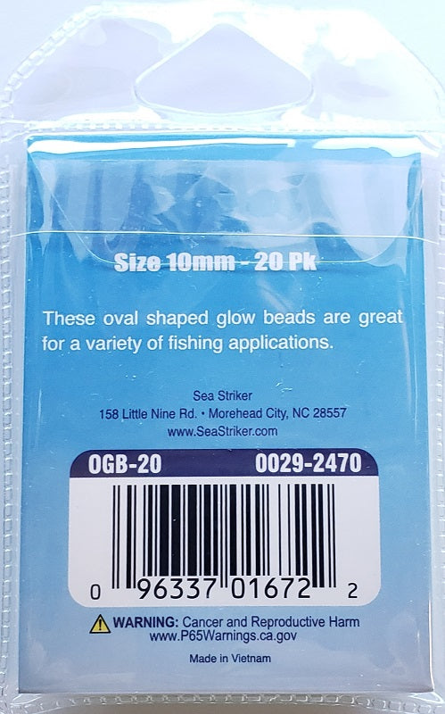 Billfisher Luminous Glow Green Beads 10mm 20pk