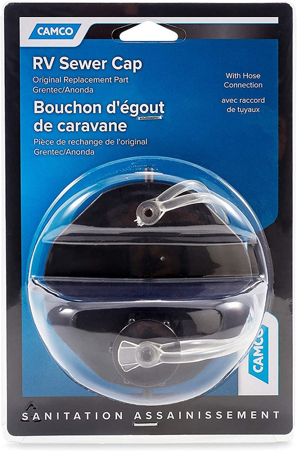Camco RV Sewer Cap with Hose Connection