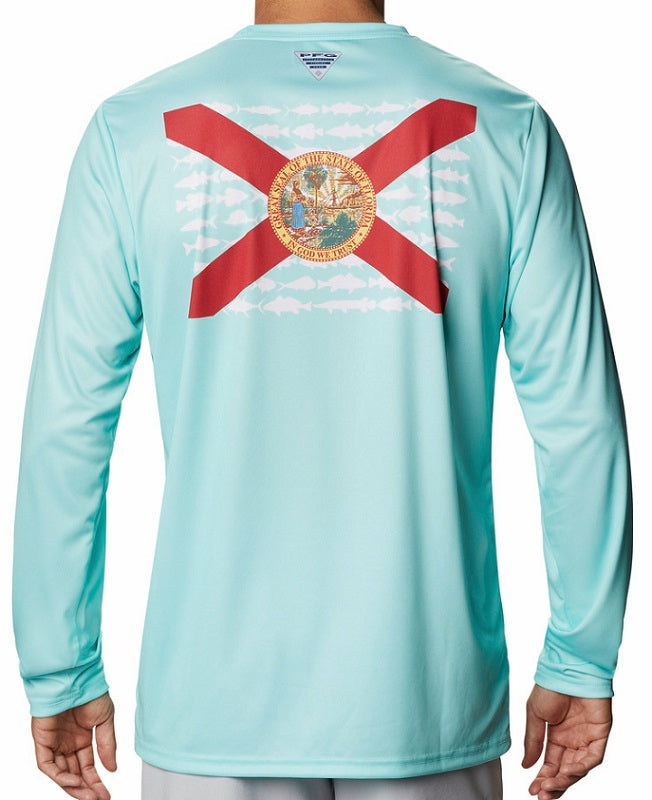Columbia PFG Terminal Deflector Printed Long Sleeve Shirt Men's Clearance