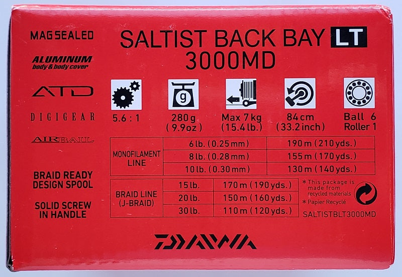 Daiwa Saltist Back Bay LT 3000MD Spinning Reel