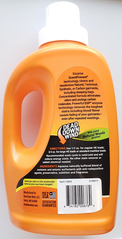 Dead Down Wind Laundry Detergent 40oz Natural Woods Scent #1194018