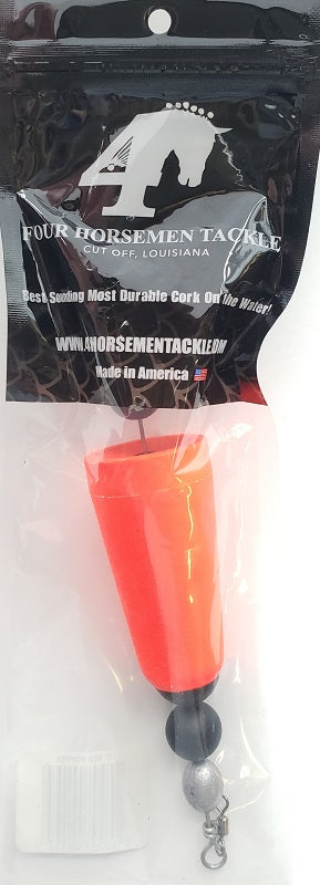 Four Horsemen Tackle Concave Popper Cork Red 3" 1pk