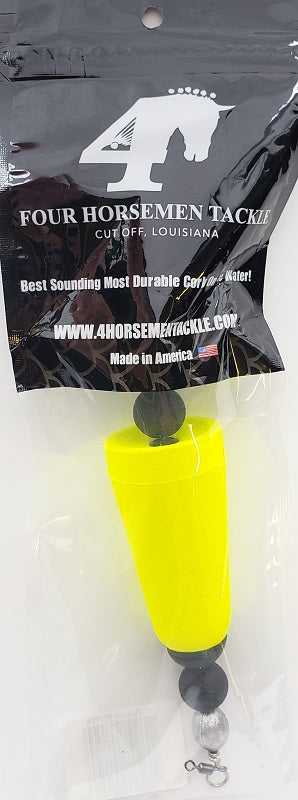 Four Horsemen Tackle 3in Concave Popper Cork Yellow