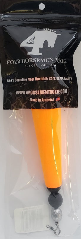 Four Horsemen Tackle Concave Popper Cork Orange 5" 1pk