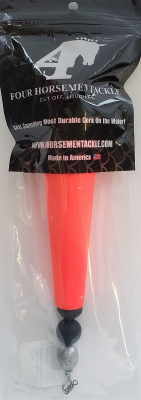 Four Horsemen Tackle Concave Popper Cork Red 5" 1pk