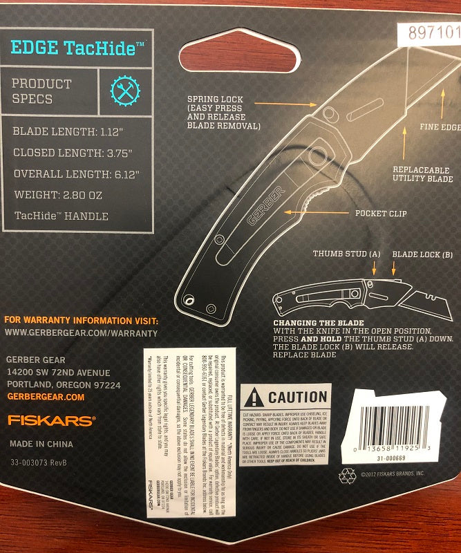 Gerber Edge Industrial Utility Knife 31-000669