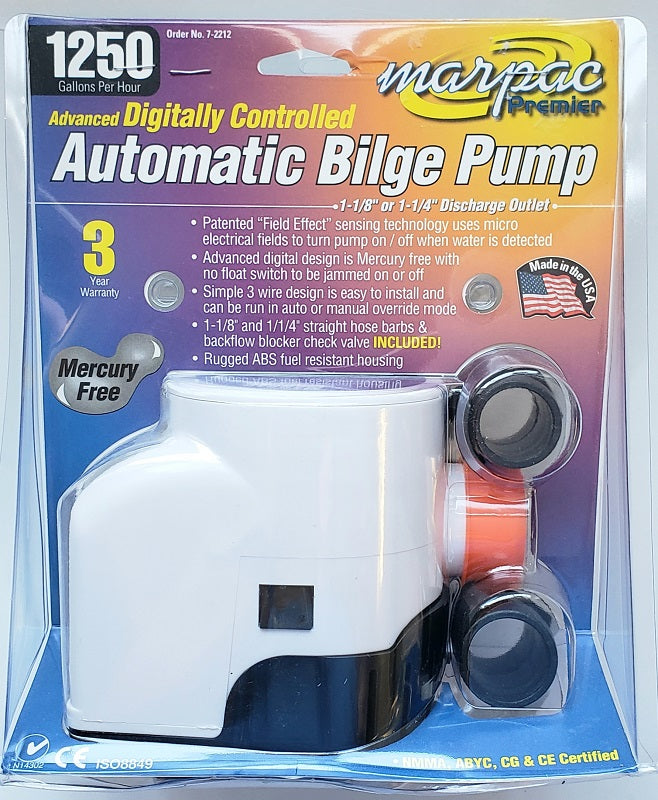 Marpac Digitally Controlled Automatic Bilge Pump 1250GPH 7-2212