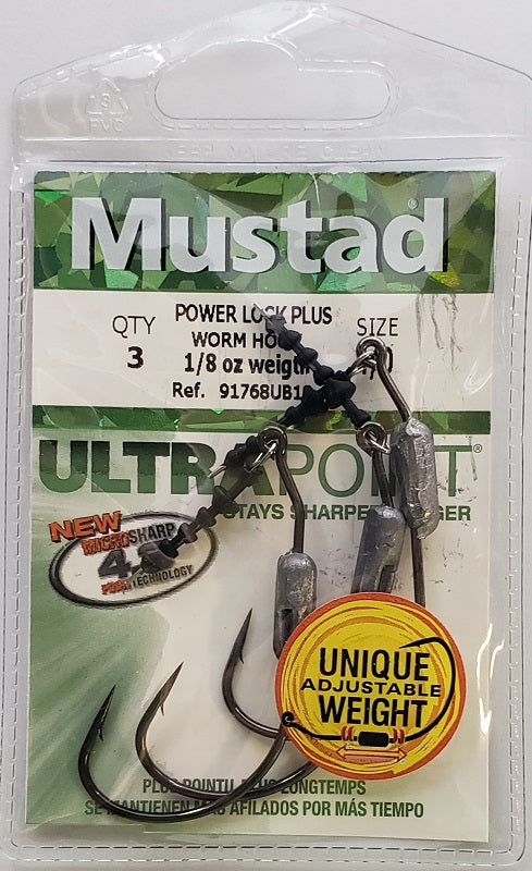 Mustad Power Lock Plus Worm Hook 4/0-1/8oz