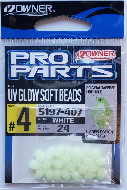 Owner Pro Parts UV Glow Soft Beads-White