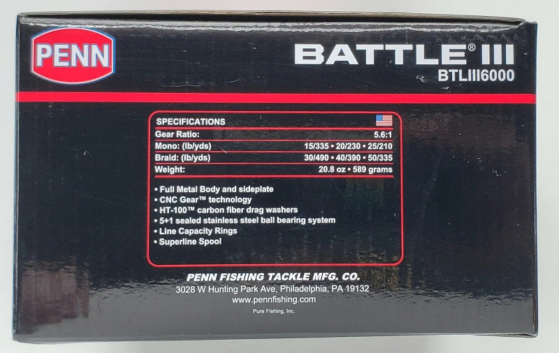 Penn Battle III 6000 Spinning Reel BTLllI6000