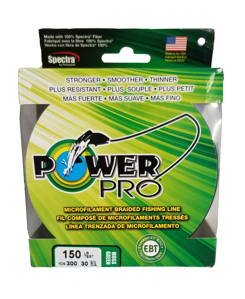 150 lb braided fishing line Power Pro Braided Spectra Line Moss Green 150lb / 300Yd