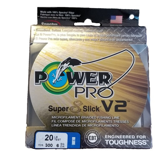 Power Pro Super Slick V2 Braided Line - Blue 20lb / 300yd Power Pro Super Slick V2 Braided Line - Blue 20lb / 300yd
